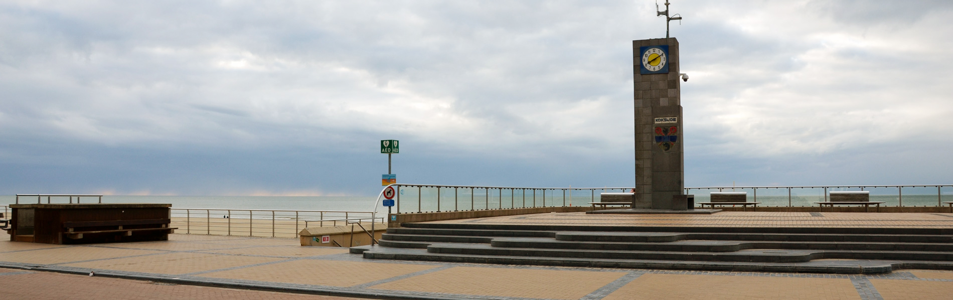 Zicht op het strand van Koksijde